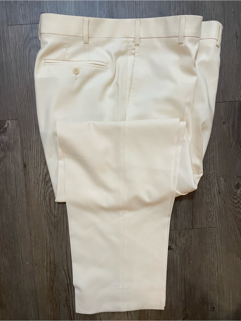Zanella Neiman Marcus Men's Classic Cream Dress Pants Wool Silk Twill Sz 36